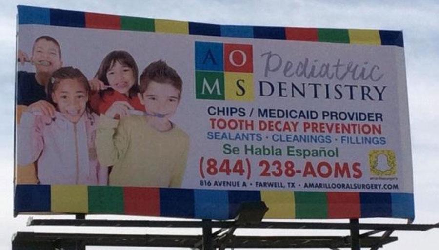 Photograph of Amarillo Dentistry Billboard Ad