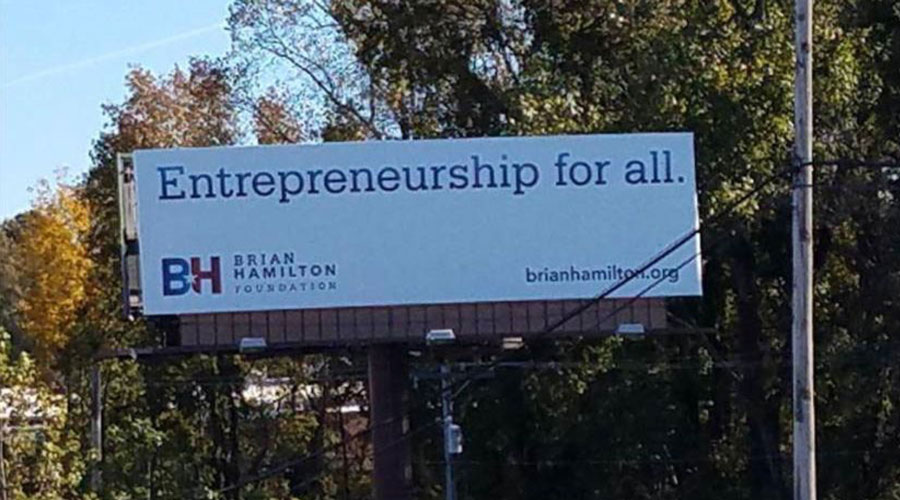 Photo of Brian Hamilton Foundation Billboard Ad